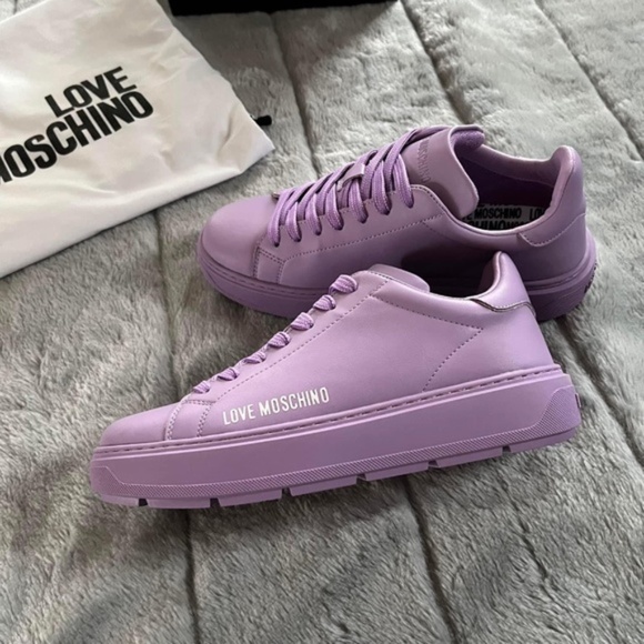 MOSCHINO Calfskin Bold Love Sneakers - Picture 10 of 15